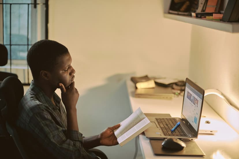 Student learning on computer